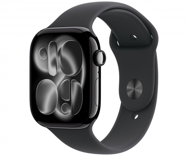 Apple Watch Series 11 GPS 46mm Jet Black Alu. Case w. Black S. Band - M/L (MEUX4) б/в